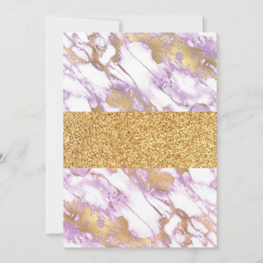 Gold Glitter Pastel Lavender Marble Muslim Wedding Kaart (Achterkant)