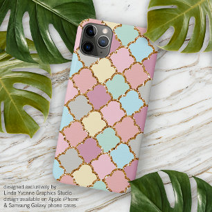 Gold Glitter Pastel Pink Turquoise Blue Green Art Case-Mate iPhone Case