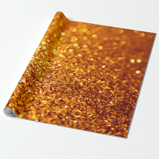 Gold Glitter Pattern Cadeaupapier (Uitgerold)