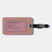 Gold Glitter Pattern en Blush Pink Bagagelabel (Achterkant horizontaal)