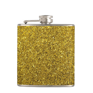 Gold Glitter Pattern Heupfles