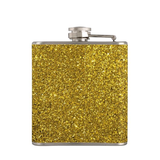 Gold Glitter Pattern Heupfles (Achterkant)