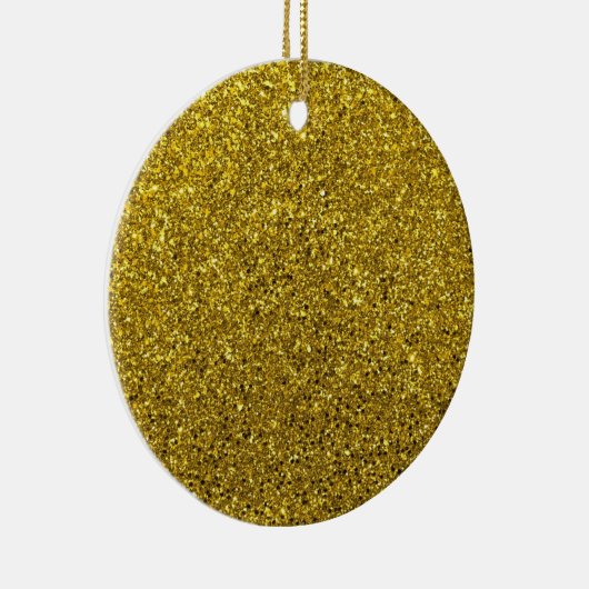 Gold Glitter Pattern Keramisch Ornament (Rechts)