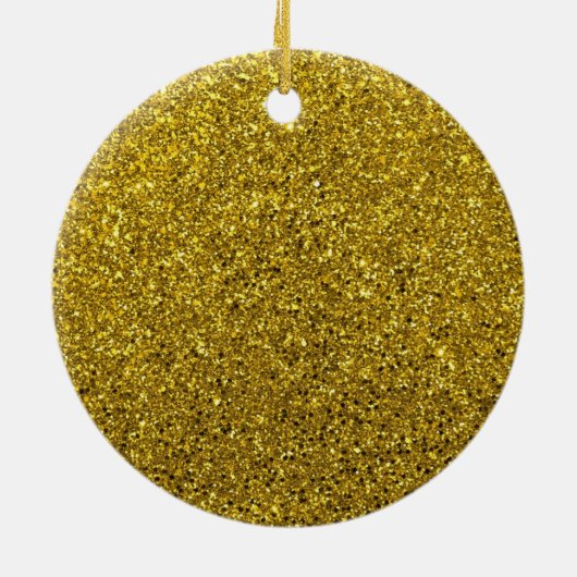 Gold Glitter Pattern Keramisch Ornament (Achterkant)