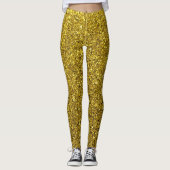 Gold Glitter Pattern Leggings (Voorkant)