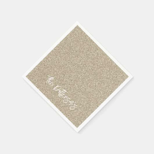 Gold Glitter Pattern NAME Elegant New Years Servet (Hoek)