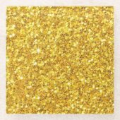Gold Glitter Pattern Onderzetter Glazen Onderzetter (Voorkant)