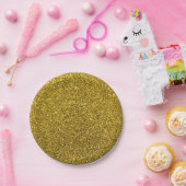 Gold Glitter Pattern Papieren Bordje (Feest)