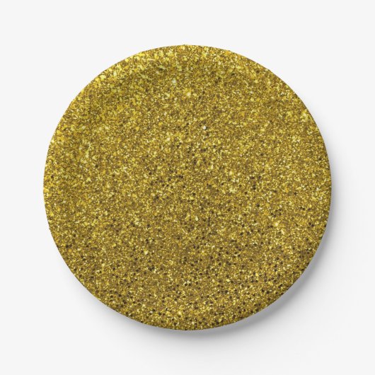 Gold Glitter Pattern Papieren Bordje (Voorkant)