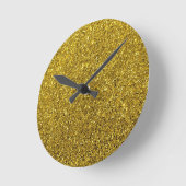 Gold Glitter Pattern Ronde Klok (Hoek)
