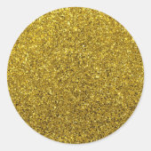 Gold Glitter Pattern Ronde Sticker (Voorkant)