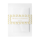 Gold Glitter Pattern Stationery Belly Band Uitnodigingen Wikkel (Voorkant Voorbeeld)