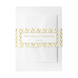 Gold Glitter Pattern Stationery Belly Band Uitnodigingen Wikkel