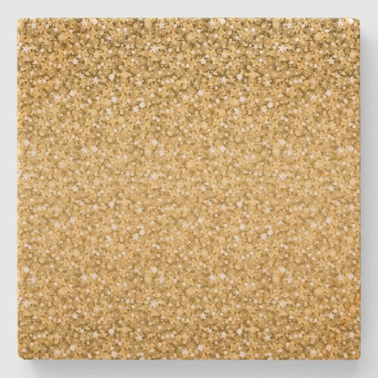 Gold Glitter Pattern Stenen Onderzetter (Voorkant)