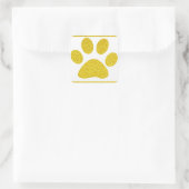 Gold Glitter Paw Printers White Cute Elegant Holid Vierkante Sticker (Tas)
