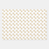 Gold Glitter Paw Prints Pet Lovers Holiday Inpakpapier Vel (Voorkant 3)