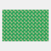 Gold Glitter Paw Prints Pet Lovers Holiday Inpakpapier Vel (Voorkant 2)