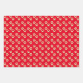 Gold Glitter Paw Prints Pet Lovers Holiday Inpakpapier Vel (Voorkant)