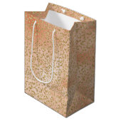 Gold Glitter Peach-Roos — afdrukken Medium Cadeauzakje (Voorkant Gekanteld)