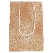 Gold Glitter Peach-Roos — afdrukken Medium Cadeauzakje (Achterkant)