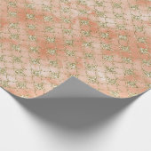 Gold Glitter Peach Roos Mermaid Cadeaupapier (Hoek)