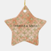 Gold Glitter Peach Roos Mermaid Keramisch Ornament (Voorkant)