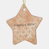 Gold Glitter Peach Roos Mermaid Keramisch Ornament (Links)