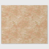 Gold Glitter Peach Roos Zebra Print Cadeaupapier (Vlak)