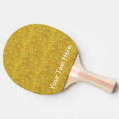 Gold glitter-peddel met aangepaste tekst op maat tafeltennisbatje (Zijkant)
