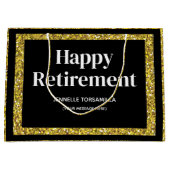 Gold Glitter Pensioen Partij Groot Cadeauzakje (Voorkant)