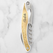 Gold Glitter Personalized Bridesmaid Kurkentrekker (Achterkant)