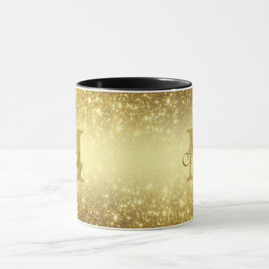 gold glitter personalized mok (Midden)