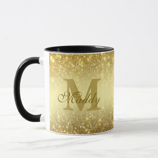 gold glitter personalized mok (Links)