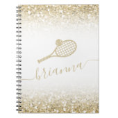 Gold Glitter Personalized Tennis Notitieboek (Voorkant)