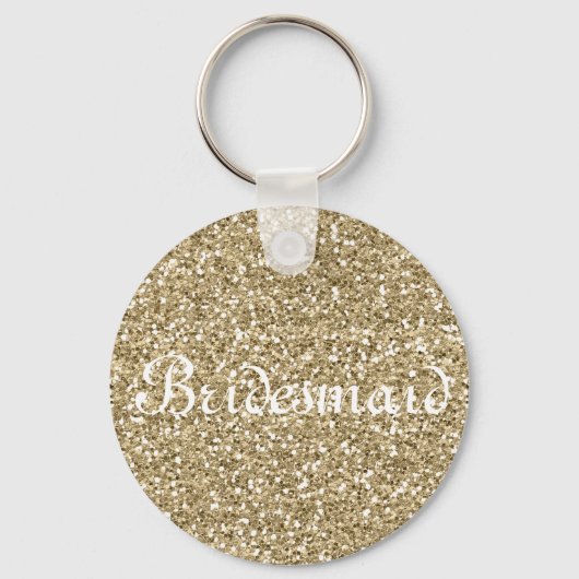 Gold Glitter - persoonlijke bridesmaid Sleutelhanger (Voorkant)