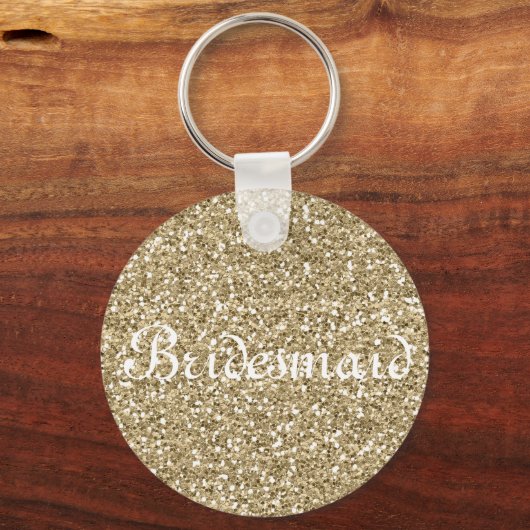 Gold Glitter - persoonlijke bridesmaid Sleutelhanger (Voorkant)