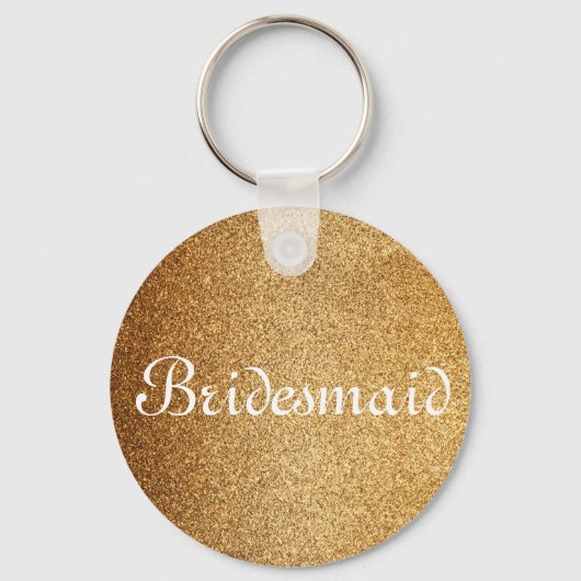 Gold Glitter - persoonlijke bridesmaid Sleutelhanger (Voorkant)