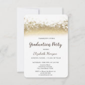 Gold Glitter Pet, Bokeh Photo Afstuderen Kaart (Achterkant)