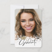 Gold Glitter Pet, Bokeh Photo Afstuderen Kaart (Voorkant)