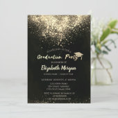 Gold Glitter Pet, Confetti Graduparty Kaart (Staand voorkant)