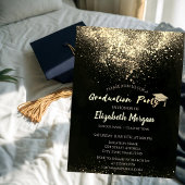 Gold Glitter Pet, Confetti Graduparty Kaart