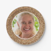 Gold Glitter Photo Birthday Papieren Bordje (Voorkant)
