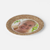 Gold Glitter Photo Birthday Papieren Bordje (Gekanteld)