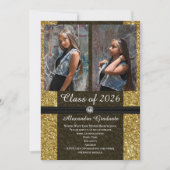 Gold Glitter Photo Class of 2021 Afstuderen Kaart (Voorkant)