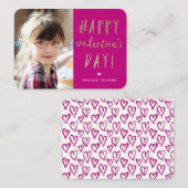 Gold Glitter Photo Classroom Happy Valentijn Day Notitiekaartje (Voorkant / Achterkant)