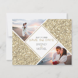 Gold Glitter Photo Collage Aankondiging