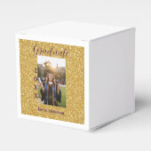 Gold glitter photo graduation add name class text bedankdoosjes (Voorkant Zijde)