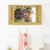 Gold glitter photo graduation add name class text spandoek (Insitu)