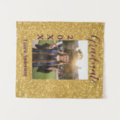 Gold glitter photo graduation add name class text wandkleed (Voorkant (horizontaal))
