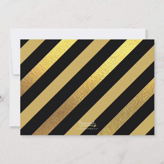 Gold Glitter Photo Graduparty Invitation Kaart (Achterkant)